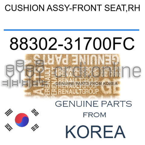 CUSHION ASSY-FRONT SEAT,RH [ORIGINAL] 88302-31700FC 8830231700FC 88302 31700FC