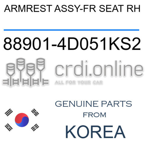 ARMREST ASSY-FR SEAT RH 88901-4D051KS2 889014D051KS2 88901 4D051KS2