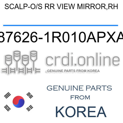 SCALP-O/S RR VIEW MIRROR,RH [ORIGINAL] 87626-1R010APXA 876261R010APXA 87626 1R010APXA