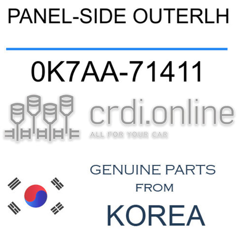 PANEL-SIDE OUTERLH [ORIGINAL] 0K7AA-71411 0K7AA71411 0K7AA 71411