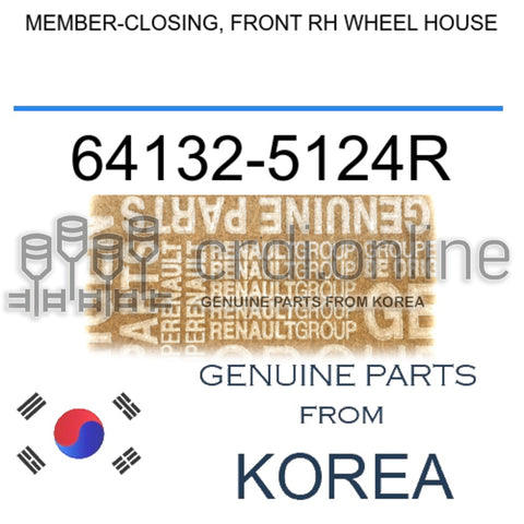 MEMBER-CLOSING, FRONT RH WHEEL HOUSE [ORIGINAL] 64132-5124R 641325124R 64132 5124R