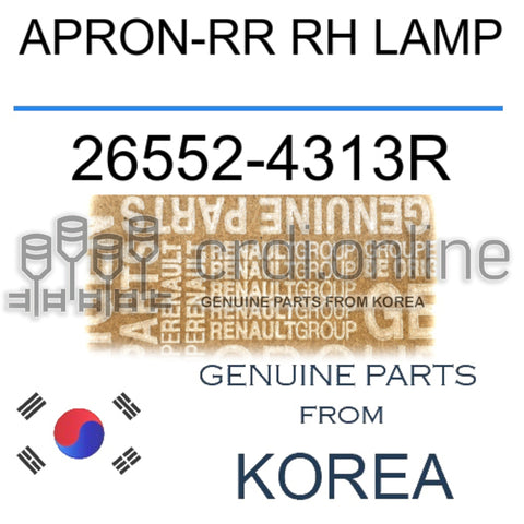 APRON-RR RH LAMP [ORIGINAL] 26552-4313R 265524313R 26552 4313R