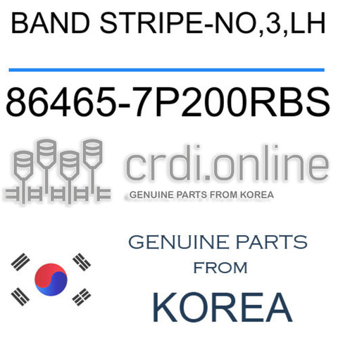 BAND STRIPE-NO,3,LH [ORIGINAL] 86465-7P200RBS 864657P200RBS 86465 7P200RBS