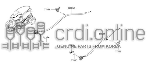 ROD-FRONT DOOR HANDLELH 80524-1190R 805241190R 80524 1190R