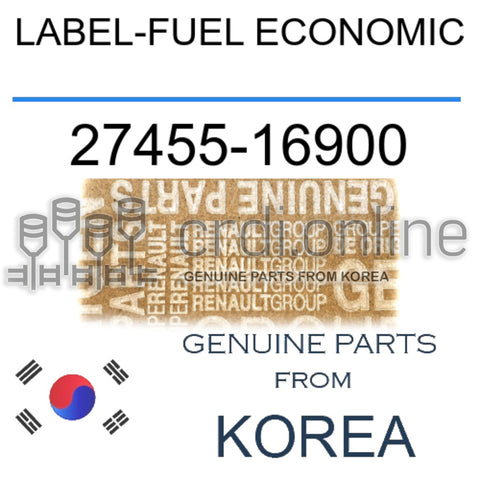 LABEL-FUEL ECONOMIC [ORIGINAL] 27455-16900 2745516900 27455 16900