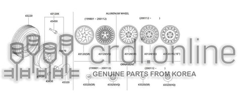 ORNAMENT ASSY-DISC WHEEL 43320-51720 4332051720 43320 51720