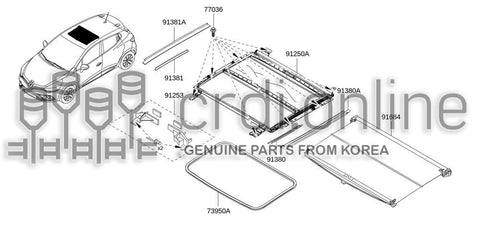 BLIND ASSY-SUNROOF 91684-7894R 916847894R 91684 7894R