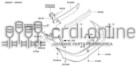 BRACKET ASSY-REAR BUMPER SIDERH B 87252-31700 8725231700 87252 31700