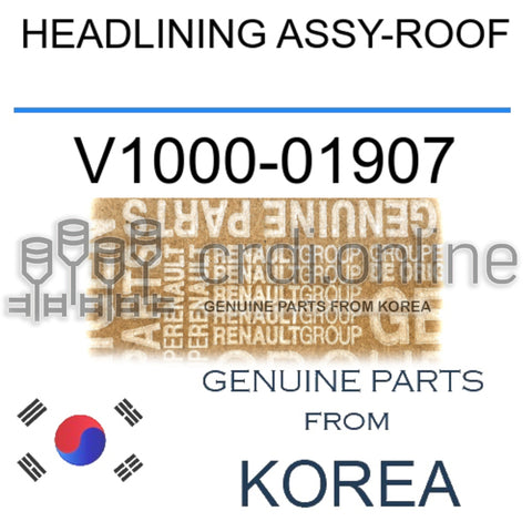 HEADLINING ASSY-ROOF [ORIGINAL] V1000-01907 V100001907 V1000 01907
