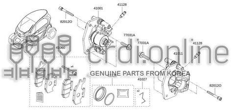 CALIPER ASSY-BRAKEW/O PAD LH 41011-5477R 410115477R 41011 5477R
