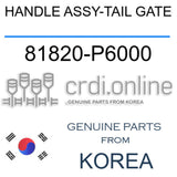 [ORIGINAL] HANDLE ASSY-TAIL GATE 81820-P6000 81820P6000 81820 P6000