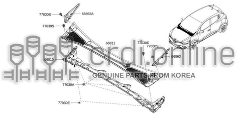 GRILLE-COWL 66811-5228R 668115228R 66811 5228R