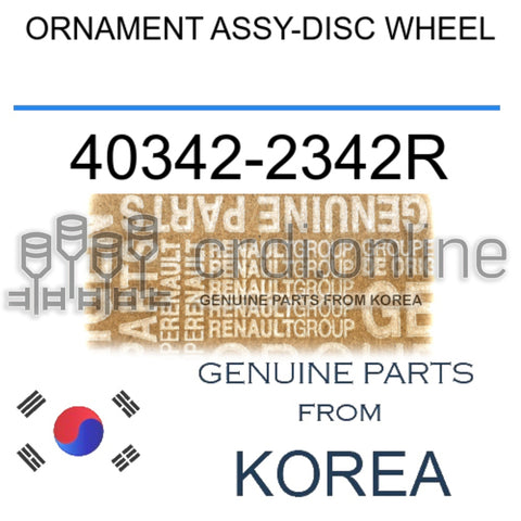 ORNAMENT ASSY-DISC WHEEL [ORIGINAL] 40342-2342R 403422342R 40342 2342R
