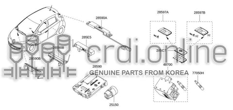 SMART CARD W/KEY 28597-9827R 285979827R 28597 9827R