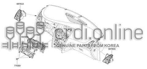 VENTILATOR ASSY-SIDERH 68760-0346R 687600346R 68760 0346R