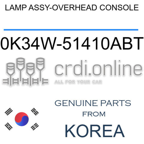 LAMP ASSY-OVERHEAD CONSOLE [ORIGINAL] 0K34W-51410ABT 0K34W51410ABT 0K34W 51410ABT