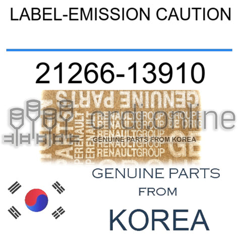 LABEL-EMISSION CAUTION [ORIGINAL] 21266-13910 2126613910 21266 13910