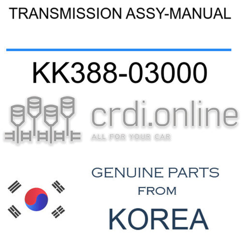 TRANSMISSION ASSY-MANUAL KK388-03000 KK38803000 KK388 03000