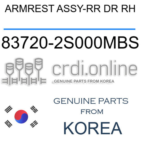 ARMREST ASSY-RR DR RH 83720-2S000MBS 837202S000MBS 83720 2S000MBS