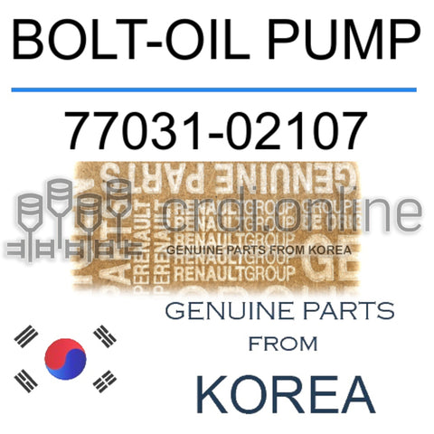 BOLT-OIL PUMP [ORIGINAL] 77031-02107 7703102107 77031 02107