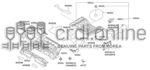 INSULATOR-REAR FLOORCENTER 69353-52000 6935352000 69353 52000