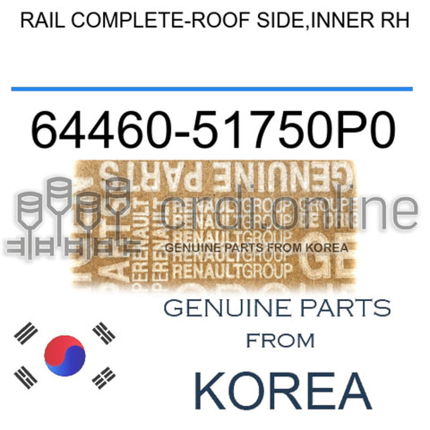 RAIL COMPLETE-ROOF SIDE,INNER RH [ORIGINAL] 64460-51750P0 6446051750P0 64460 51750P0