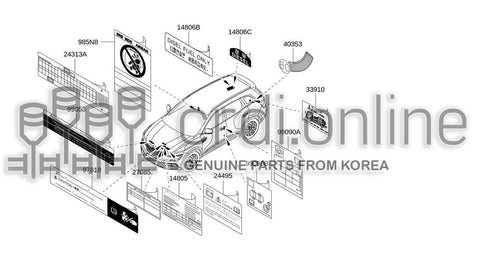 LABEL-EMISSION CAUTION [ORIGINAL] 14805-5810R 148055810R 14805 5810R