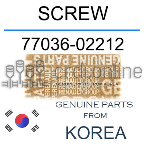 SCREW [ORIGINAL] 77036-02212 7703602212 77036 02212