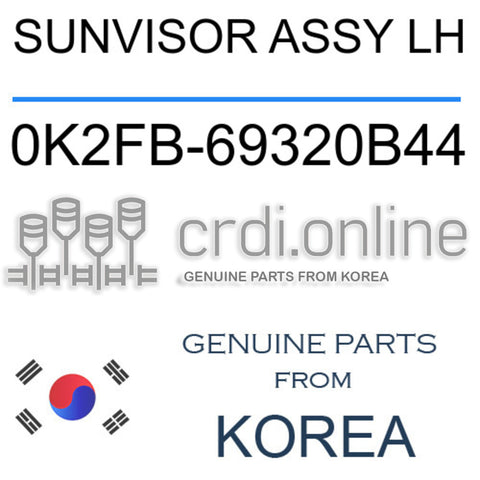 SUNVISOR ASSY LH [ORIGINAL] 0K2FB-69320B44 0K2FB69320B44 0K2FB 69320B44