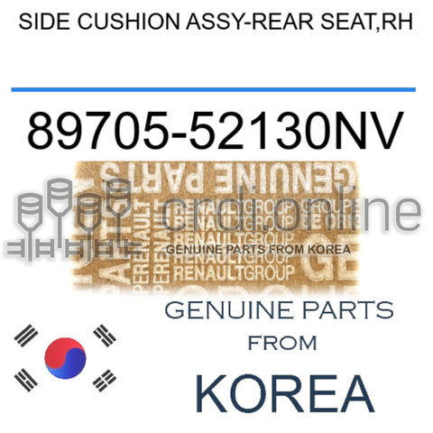 SIDE CUSHION ASSY-REAR SEAT,RH [ORIGINAL] 89705-52130NV 8970552130NV 89705 52130NV