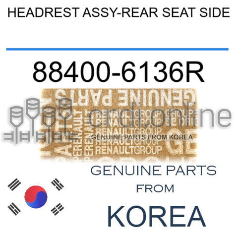 HEADREST ASSY-REAR SEAT SIDE [ORIGINAL] 88400-6136R 884006136R 88400 6136R