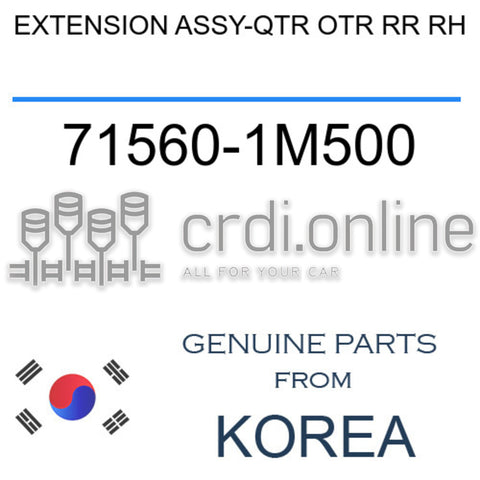 EXTENSION ASSY-QTR OTR RR RH 71560-1M500 715601M500 71560 1M500