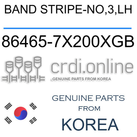 BAND STRIPE-NO,3,LH [ORIGINAL] 86465-7X200XGB 864657X200XGB 86465 7X200XGB