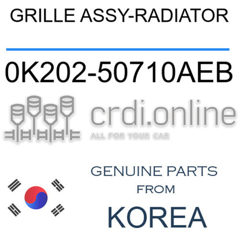 GRILLE ASSY-RADIATOR [ORIGINAL] 0K202-50710AEB 0K20250710AEB 0K202 50710AEB