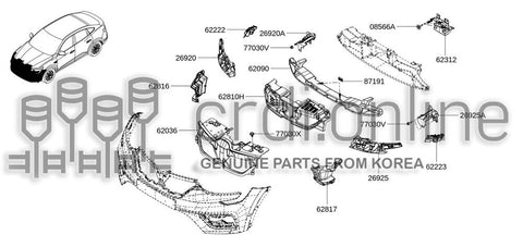 GUIDE-AIR FRONT BUMPER LOWER RH 62862-0423R 628620423R 62862 0423R