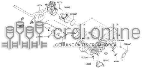 DUCT ASSY-AIRDUST SIDE 16578-3683R 165783683R 16578 3683R
