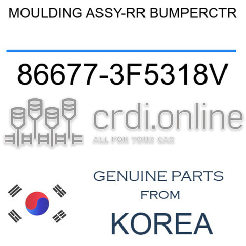 MOULDING ASSY-RR BUMPERCTR [ORIGINAL] 86677-3F5318V 866773F5318V 86677 3F5318V