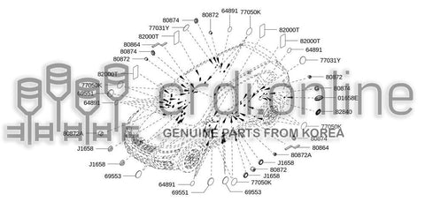 BUMPER RUBBER-DOOR [ORIGINAL] 80872-W1011 80872W1011 80872 W1011