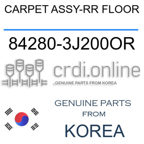 CARPET ASSY-RR FLOOR [ORIGINAL] 84280-3J200OR 842803J200OR 84280 3J200OR