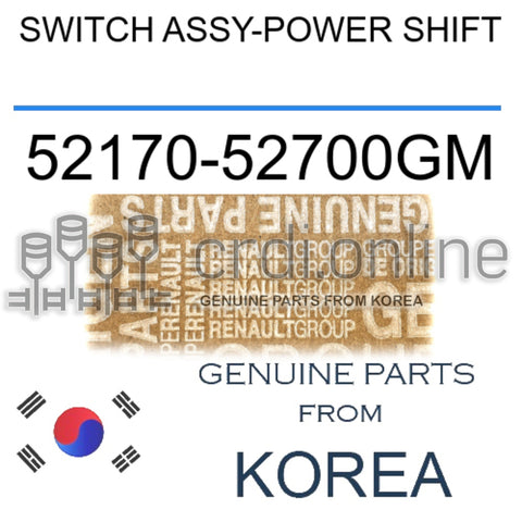SWITCH ASSY-POWER SHIFT [ORIGINAL] 52170-52700GM 5217052700GM 52170 52700GM