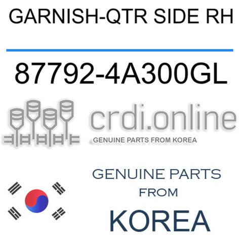 GARNISH-QTR SIDE RH [ORIGINAL] 87792-4A300GL 877924A300GL 87792 4A300GL