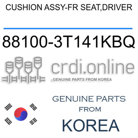 CUSHION ASSY-FR SEAT,DRIVER [ORIGINAL] 88100-3T141KBQ 881003T141KBQ 88100 3T141KBQ