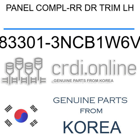 PANEL COMPL-RR DR TRIM LH [ORIGINAL] 83301-3NCB1W6V 833013NCB1W6V 83301 3NCB1W6V