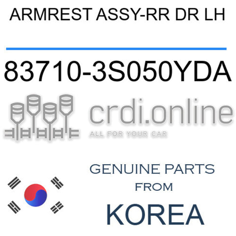 ARMREST ASSY-RR DR LH 83710-3S050YDA 837103S050YDA 83710 3S050YDA