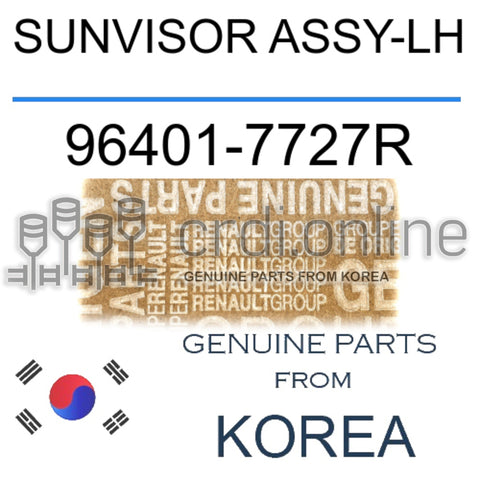 SUNVISOR ASSY-LH [ORIGINAL] 96401-7727R 964017727R 96401 7727R