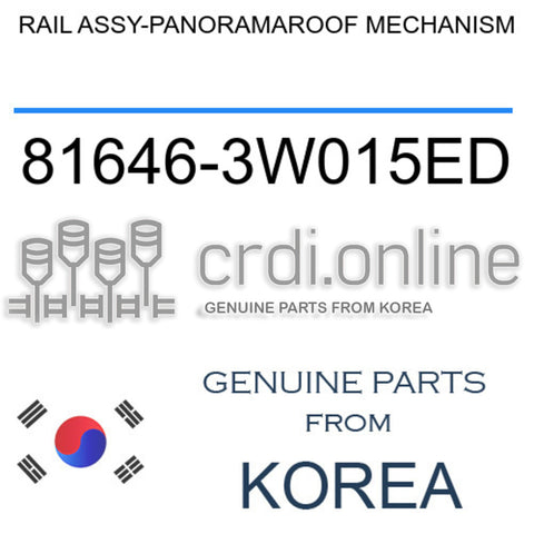 RAIL ASSY-PANORAMAROOF MECHANISM [ORIGINAL] 81646-3W015ED 816463W015ED 81646 3W015ED