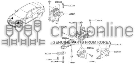 MOUNTING COMPLETE-HYDRO ELASTICFRONT RH 11210-7874R 112107874R 11210 7874R