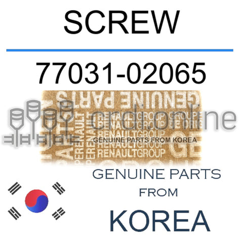 SCREW [ORIGINAL] 77031-02065 7703102065 77031 02065
