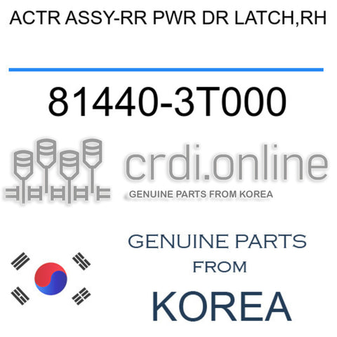 ACTR ASSY-RR PWR DR LATCH,RH [ORIGINAL] 81440-3T000 814403T000 81440 3T000