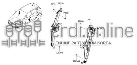 REGULATOR ASSY-FRONT DOORRH 80720-0713R 807200713R 80720 0713R